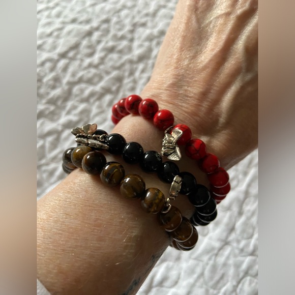 NWOT Set of 3 Natural Stone Bracelets - Picture 3 of 3